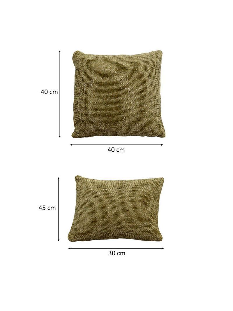 Kit 02 Almofadas Decorativas 30x45cm E 40x40cm Linhão Mostarda - Nexta Casa