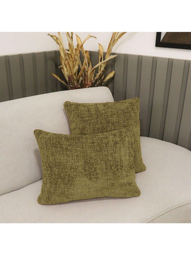 Kit 02 Almofadas Decorativas 30x45cm E 40x40cm Linhão Mostarda - Nexta Casa