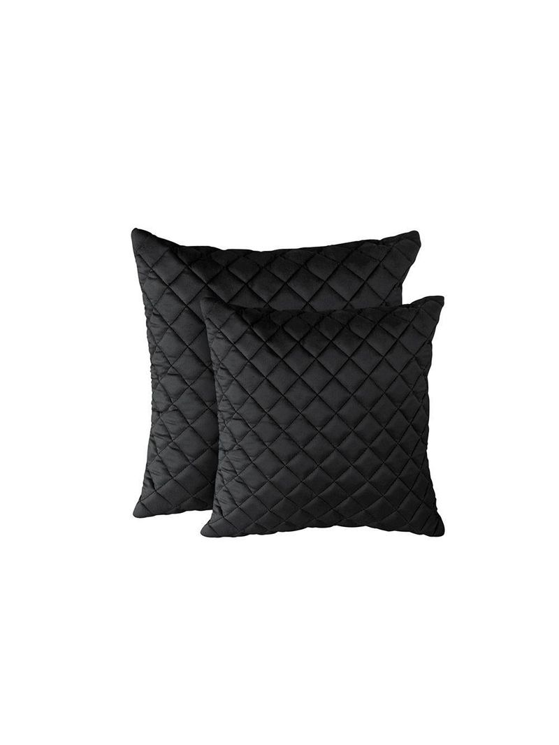 Kit 2 Almofadas Tressê 50x50cm E 40x40cm Veludo Preto - Nexta Casa