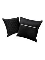 Kit 2 Almofadas Tressê 50x50cm E 40x40cm Veludo Preto - Nexta Casa