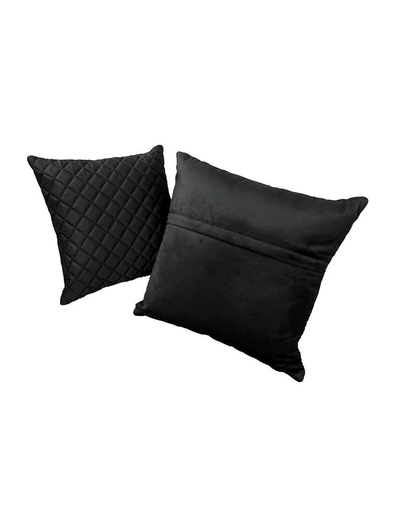 Kit 2 Almofadas Tressê 50x50cm E 40x40cm Veludo Preto - Nexta Casa