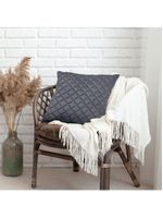 Almofada Tressê 50x50cm Veludo Cinza - Nexta Casa