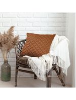 Almofada Tressê 40x40cm Veludo Terracota - Nexta Casa