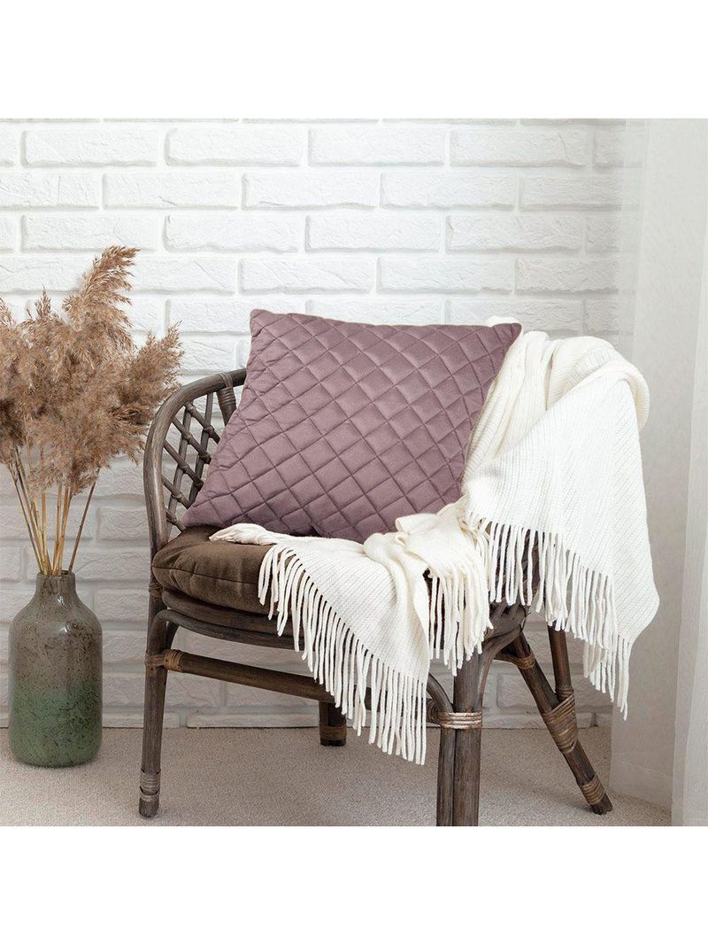 Almofada Tressê 50x50cm Veludo Rosê - Nexta Casa