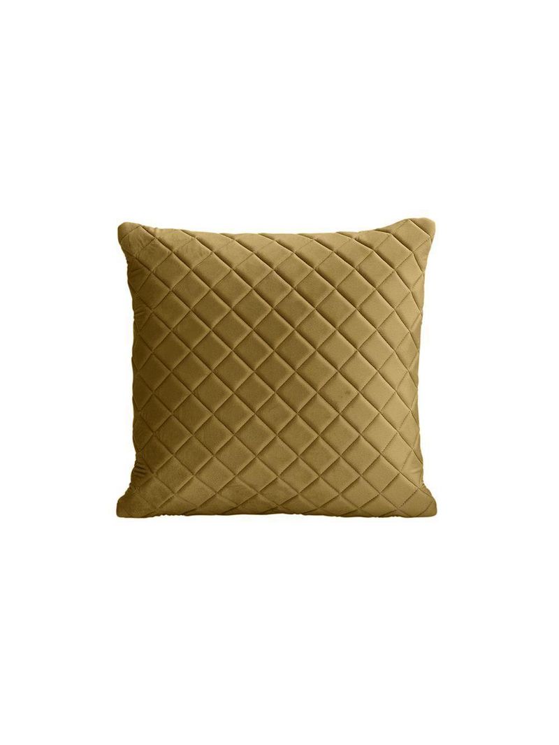 Almofada Tressê 40x40cm Veludo Mostarda - Nexta Casa