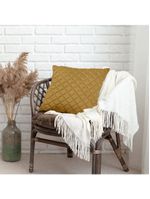 Almofada Tressê 40x40cm Veludo Amarelo - Nexta Casa
