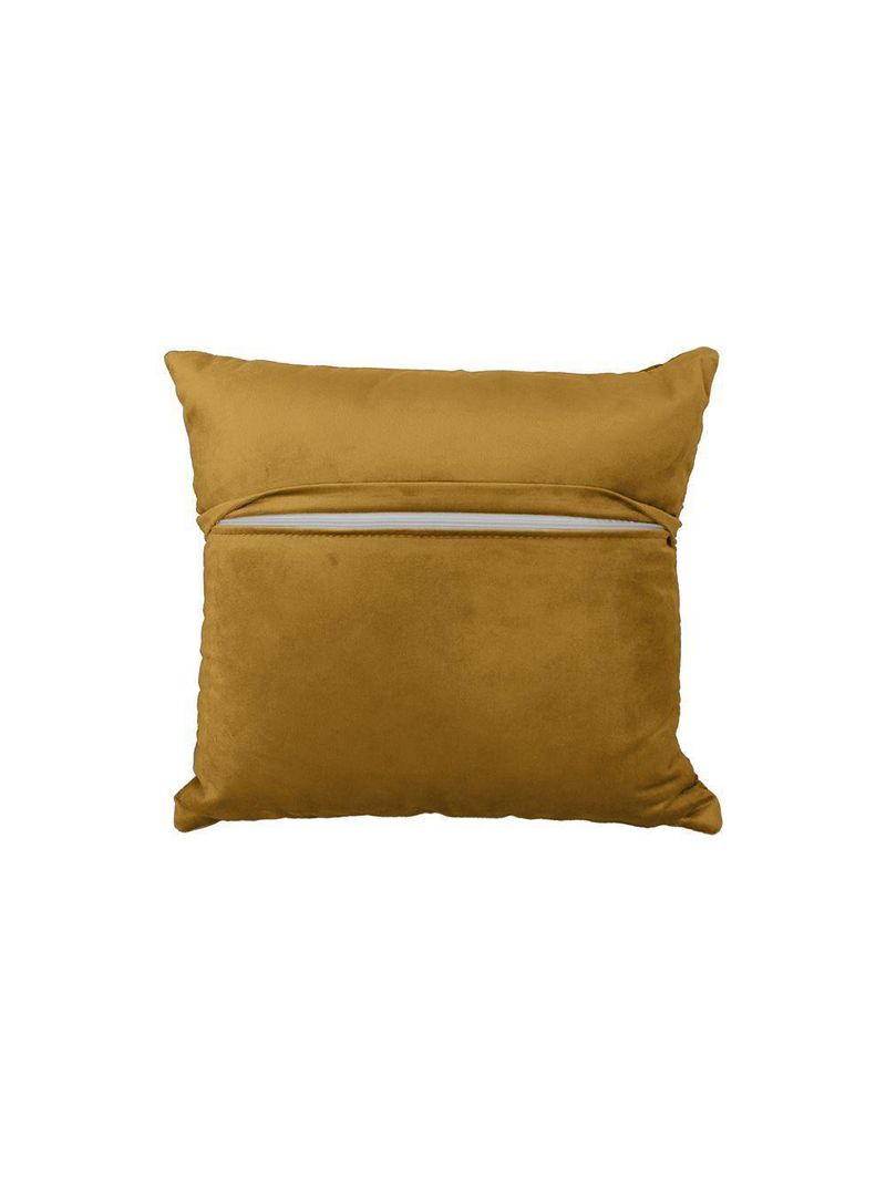 Almofada Tressê 40x40cm Veludo Amarelo - Nexta Casa