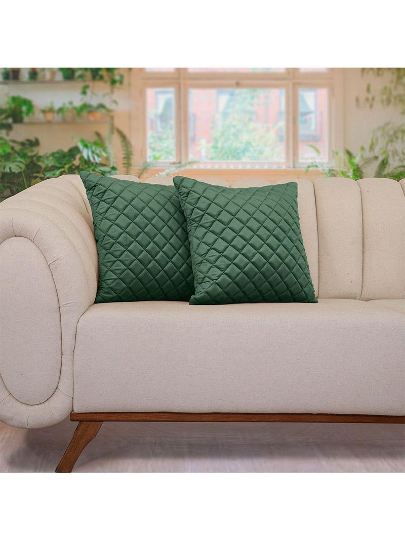 Kit 2 Almofadas Tressê 50x50cm Veludo Verde - Nexta Casa