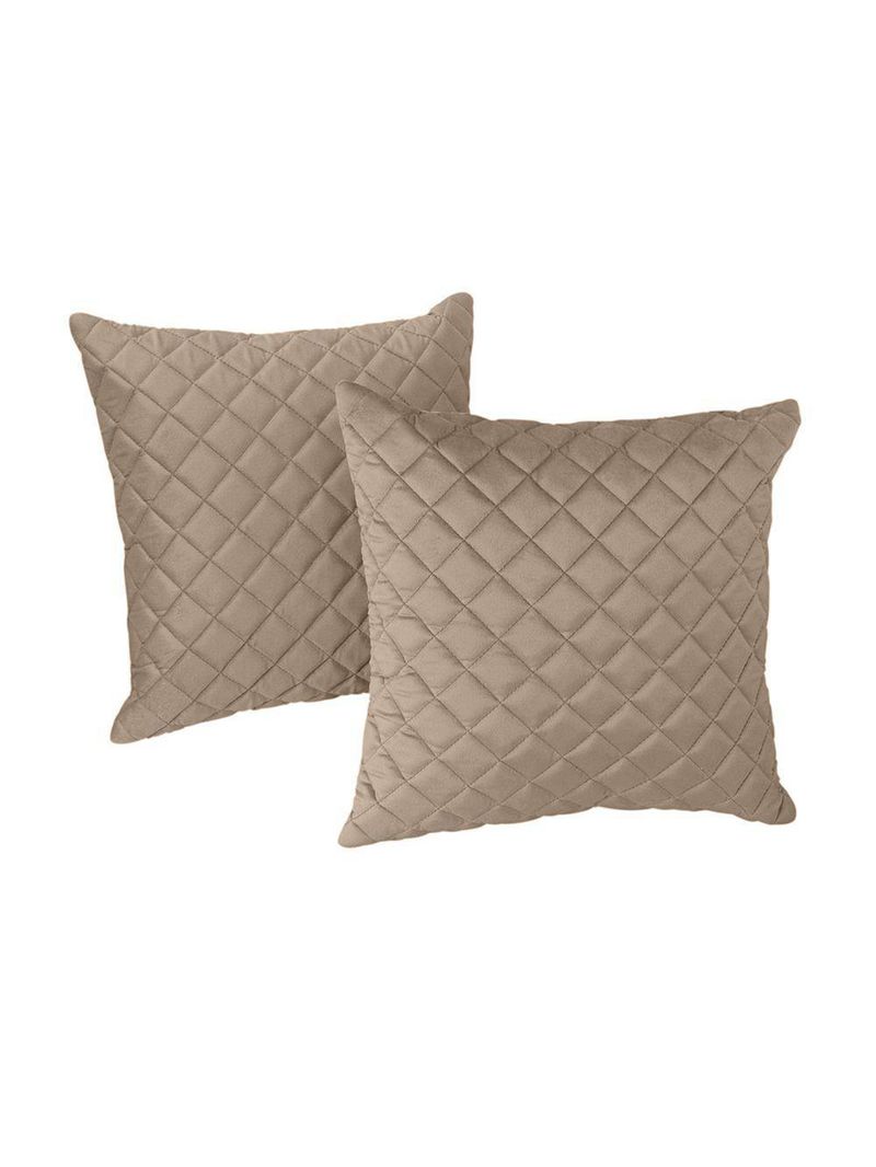 Kit 2 Almofadas Tressê 50x50cm Veludo Bege - Nexta Casa