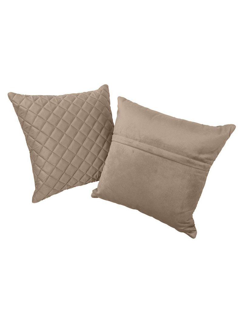 Kit 2 Almofadas Tressê 50x50cm Veludo Bege - Nexta Casa