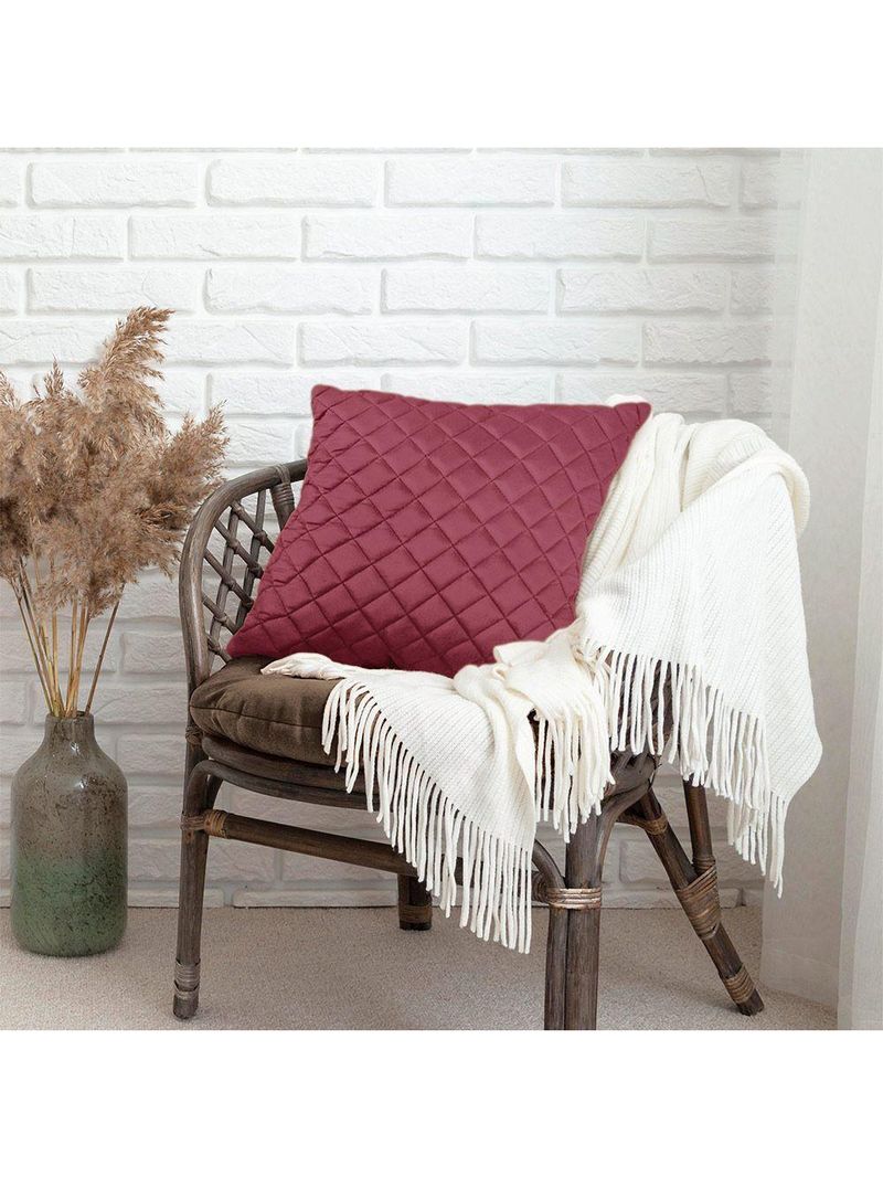 Almofada Tressê 40x40cm Veludo Marsala - Nexta Casa