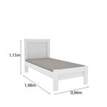 Cama Solteiro 100% Mdf - Safira-neve - Tcil Móveis