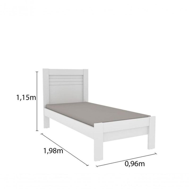 Cama Solteiro 100% Mdf - Safira-neve - Tcil Móveis