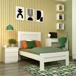 Cama Solteiro 100% Mdf - Safira-neve - Tcil Móveis