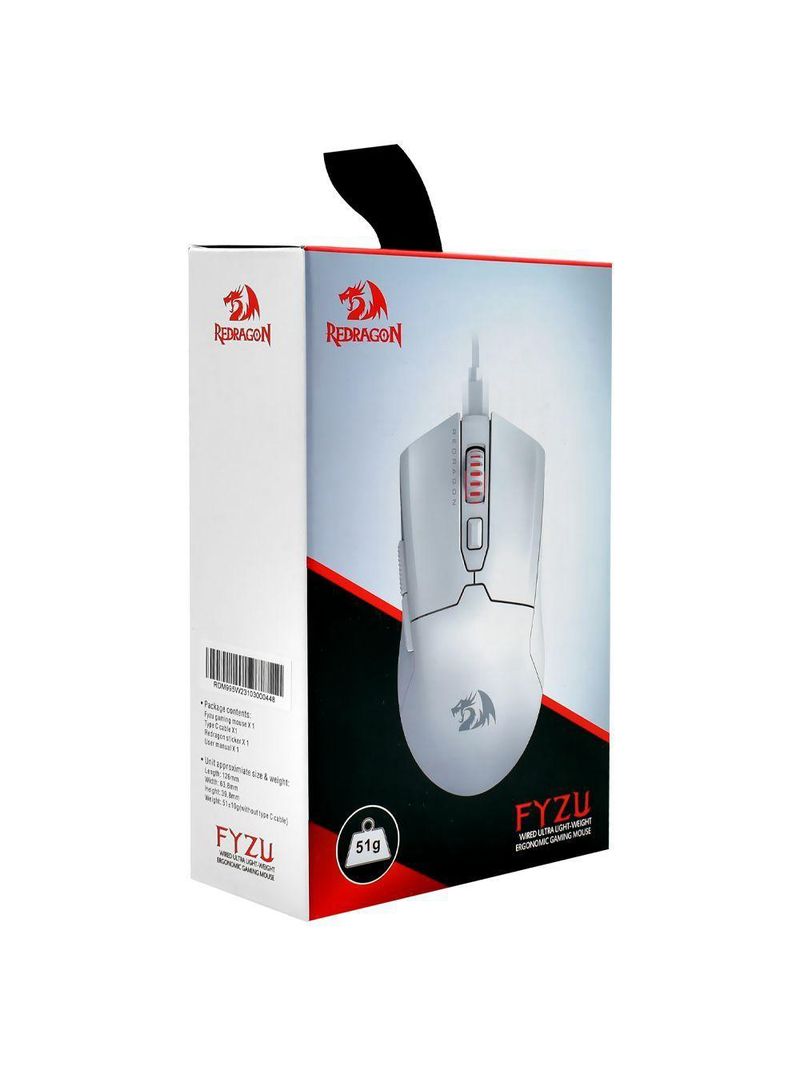 Mouse Gamer Redragon M995w Fyzu Usb - Branco