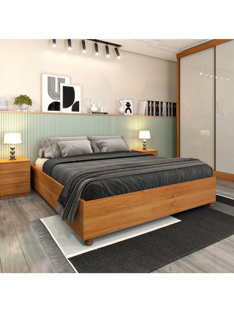 Cama Box Casal Queen - Mônaco-cinamomo - Tcil Móveis