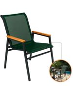Poltrona Cadeira Com Braço Madeira Nossa Kasa Móveis área Externa Jantar Piscina Verde