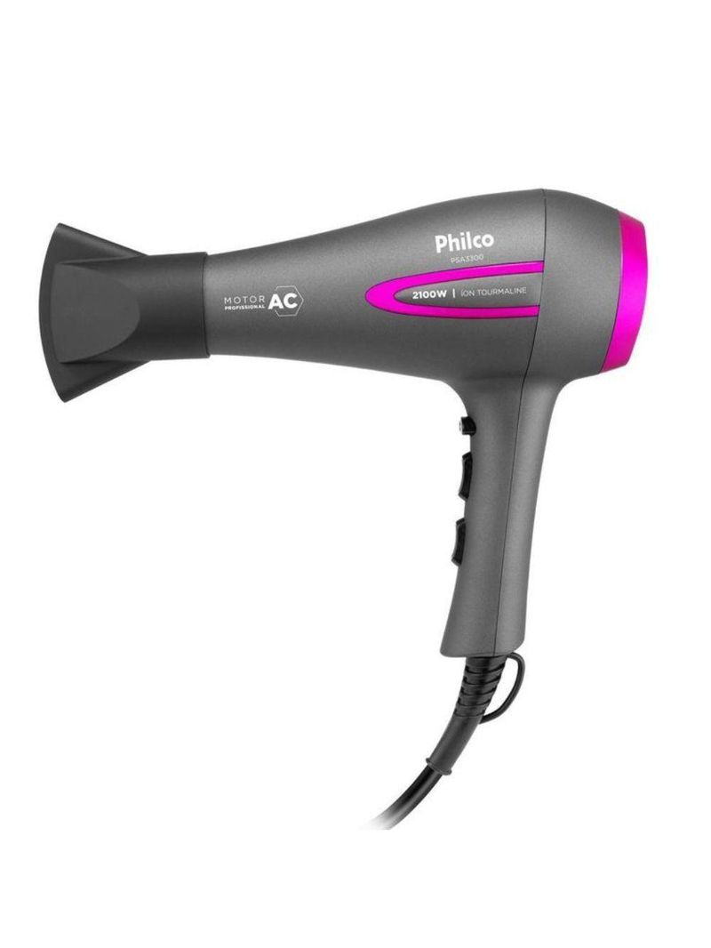Secador Philco Ions Tourmaline  2100w Cinza/Rosa 220V