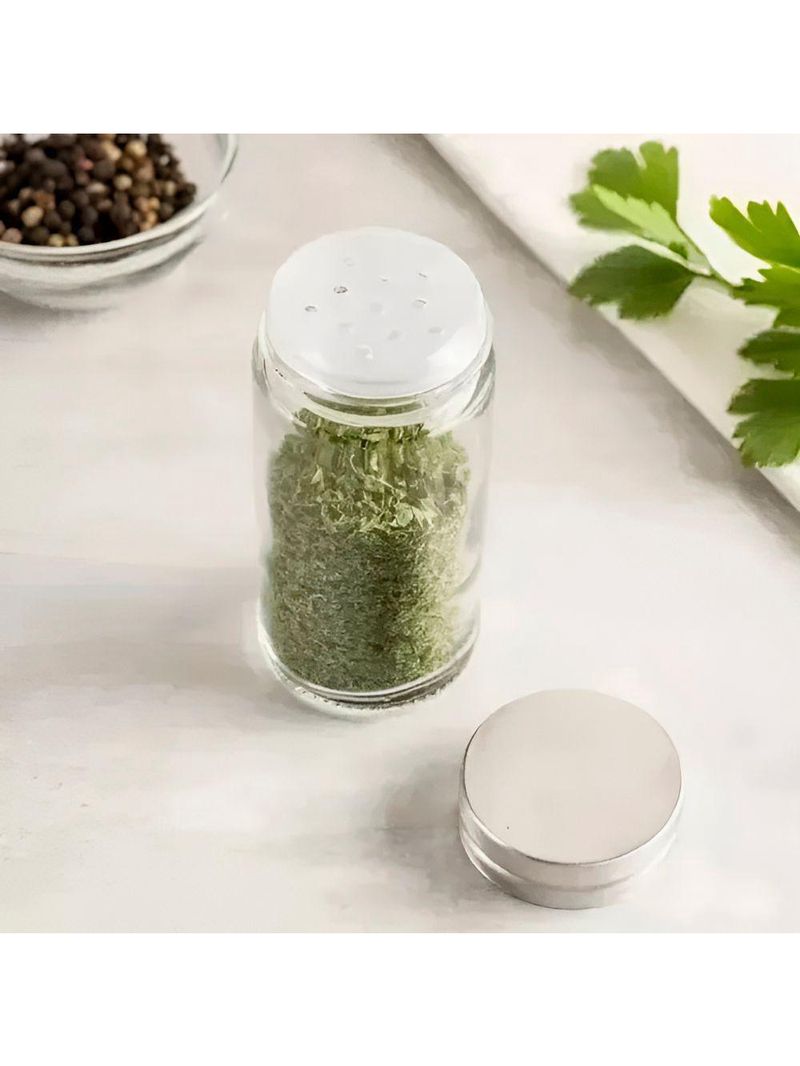 Porta Temperos Giratório Com 20 Potes Em Aço Inox E Vidro – Organização E Elegância Na Cozinha