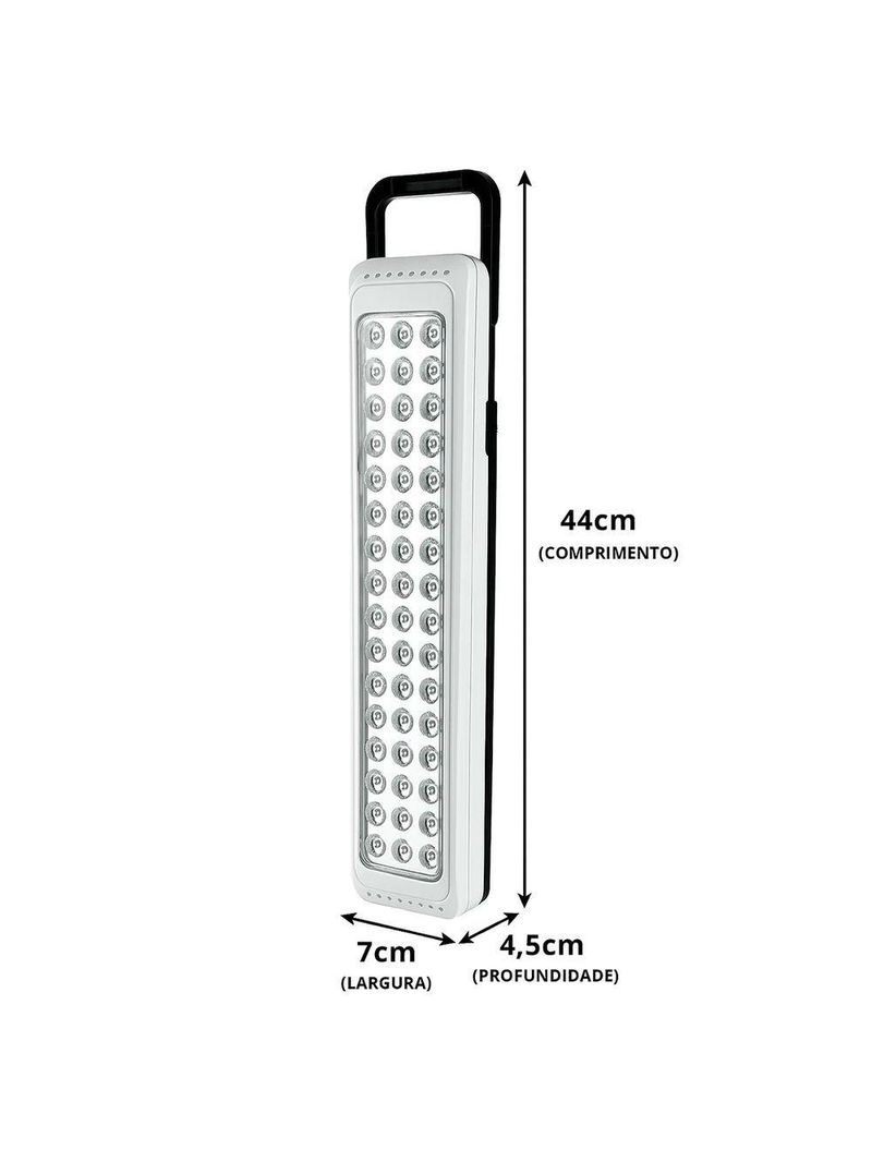 Luminária Lâmpada Emergência 60 Leds Recarregável Branco