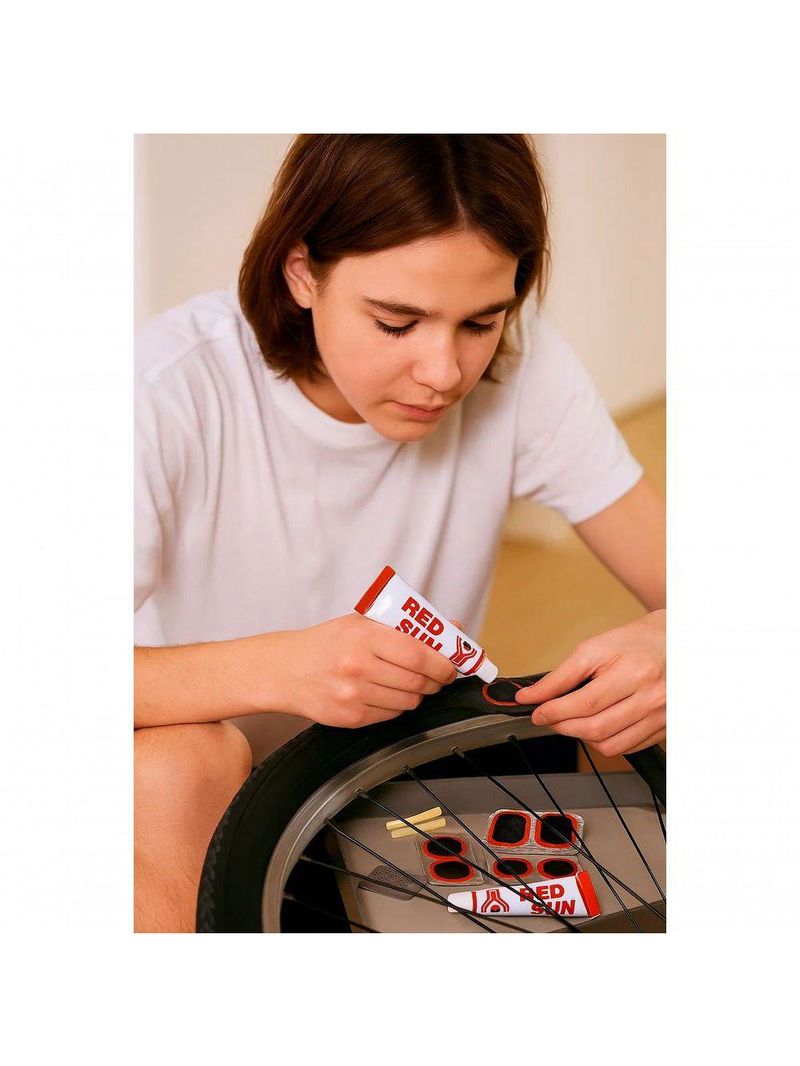 Kit De Remendo De Pneus Para Bicicleta E Carrinho De Mão – Compacto E Prático 8 Peças