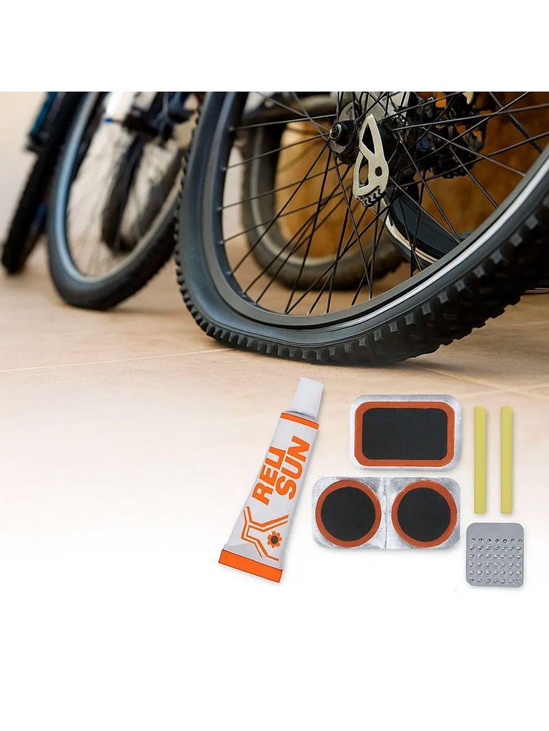 Kit De Remendo De Pneus Para Bicicleta E Carrinho De Mão – Compacto E Prático 8 Peças