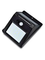 Luminária Parede Solar 30 Leds Sensor Movimento Luzà Prova D’água- Preto