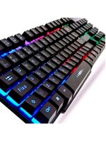 Teclado Gamer Semi-mecânico Rgb Abnt2 Com 12 Teclas Programáveis Com Fio Anti Ghosting