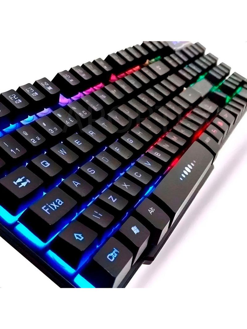 Teclado Gamer Semi-mecânico Rgb Abnt2 Com 12 Teclas Programáveis Com Fio Anti Ghosting