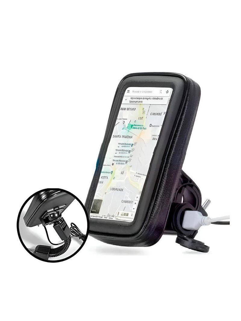 Suporte Capa Case Protetora Com Carregador - Fixação Segura 360° Para Bicicleta E Moto
