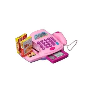 Brinquedo Caixa Registradora Acessórios Calculadora Diversão Modelo:rosa