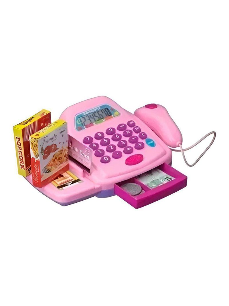 Brinquedo Caixa Registradora Acessórios Calculadora Diversão Modelo:rosa