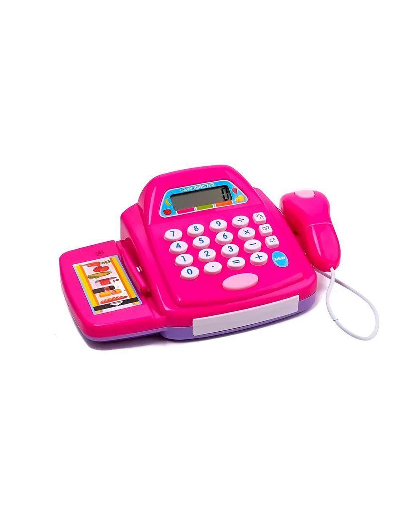 Brinquedo Caixa Registradora Acessórios Calculadora Diversão Modelo:rosa