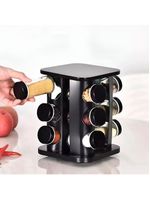 Porta Temperos Vertical Preto 12 Potes Em Aço Inox E Abs – Organizador De Cozinha Moderno E Compacto