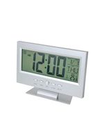 Relógio De Mesa Digital Multifunciona Lcd Led Despertador Termômetro - prateado