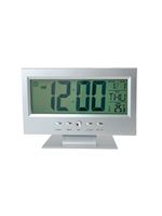 Relógio De Mesa Digital Multifunciona Lcd Led Despertador Termômetro - prateado