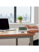 Relógio De Mesa Digital Multifunciona Lcd Led Despertador Termômetro - prateado
