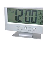 Relógio De Mesa Digital Multifunciona Lcd Led Despertador Termômetro - prateado