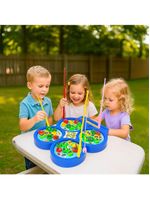 Brinquedo Pescaria Pega Peixe 32 Peixes 4 Varas Coloridos - Jogo De Pescaria Infantil Com Som