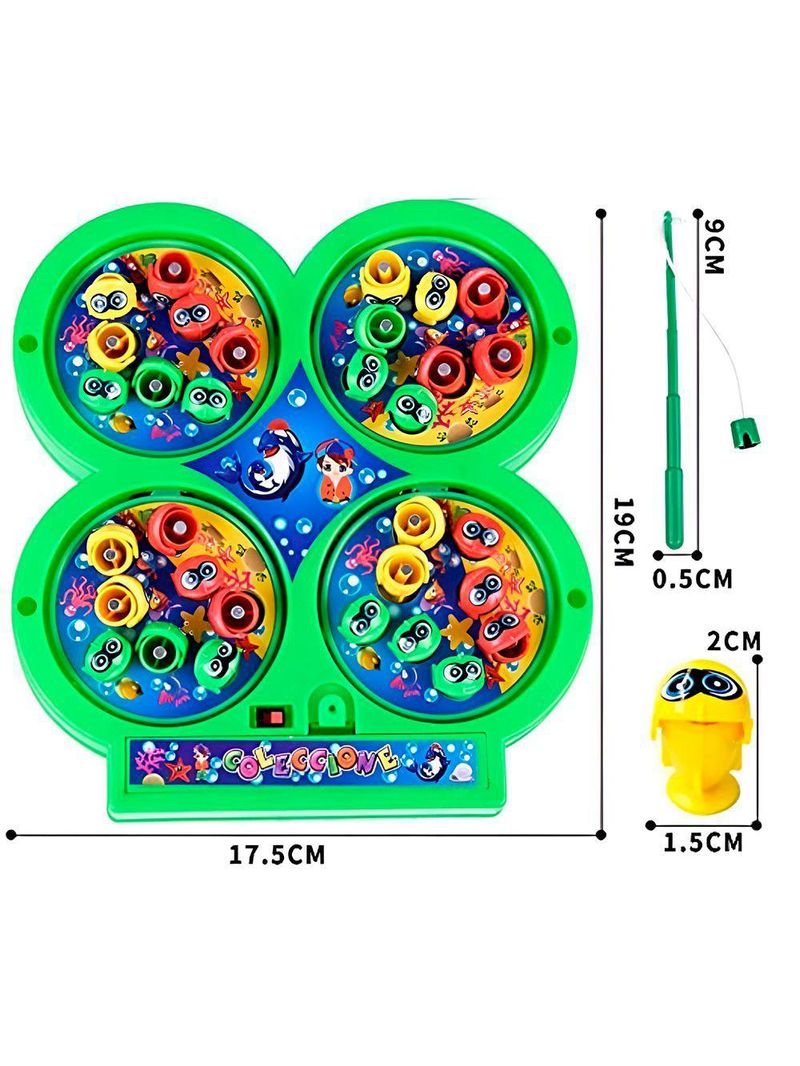 Brinquedo Pescaria Pega Peixe 32 Peixes 4 Varas Coloridos - Jogo De Pescaria Infantil Com Som