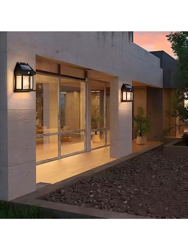 Luminária Solar Led Com Sensor De Presença Ip65 Para área Externa - Estilo Arandela Iluminação Decoração Led Solar