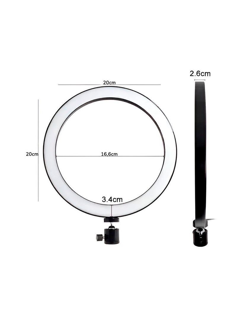 Ring Light 8 Polegadas Com Suporte Led Luz Foto Vídeo