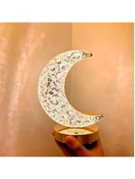 Luminária Formato Lua Decoração Led Quarto Iluminação - Atmosfera Romântica E Aconchegante