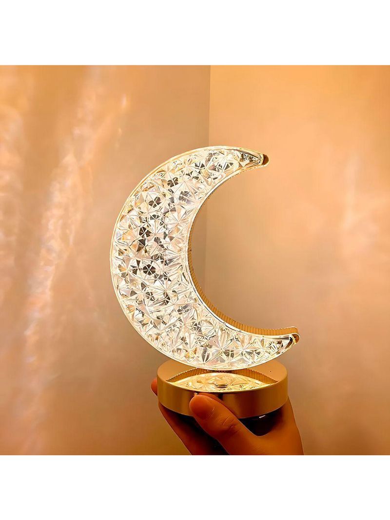 Luminária Formato Lua Decoração Led Quarto Iluminação - Atmosfera Romântica E Aconchegante