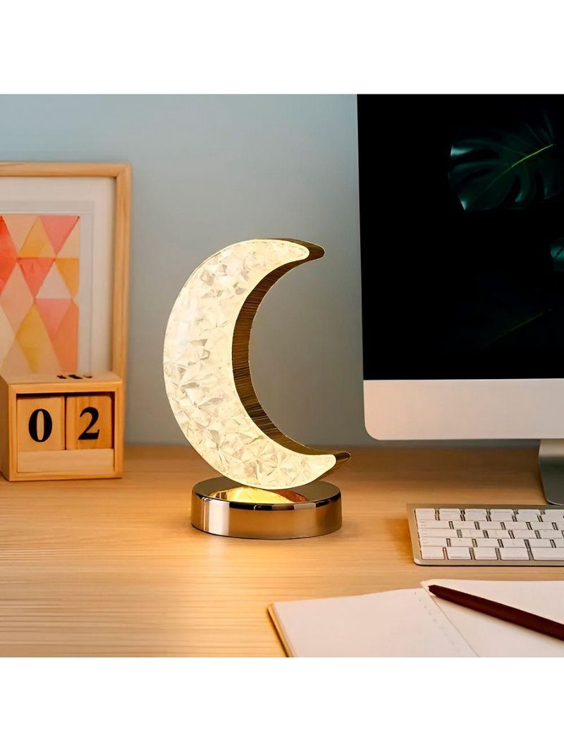 Luminária Formato Lua Decoração Led Quarto Iluminação - Atmosfera Romântica E Aconchegante