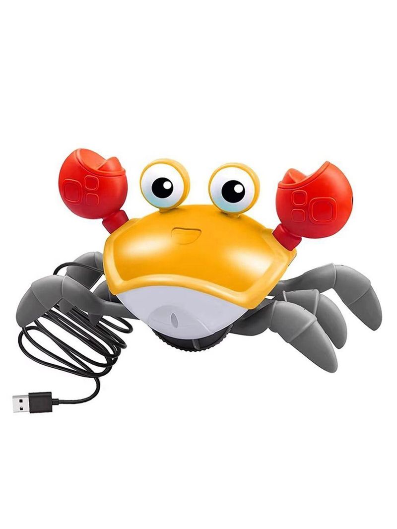 Caranguejo Fujão Brinquedo Bebê Infantil Musica Diversão Com Luzes Led verde água