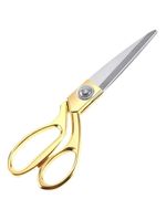 Tesoura Alfaiate Costura Artesanato Dourada Aço Inox