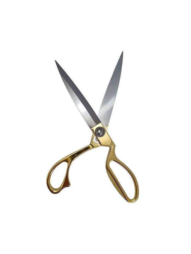 Tesoura Alfaiate Costura Artesanato Dourada Aço Inox