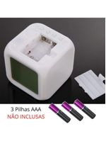 Relógio Cubo Digital Led Colorido Alarme Despertador De Cabeceira