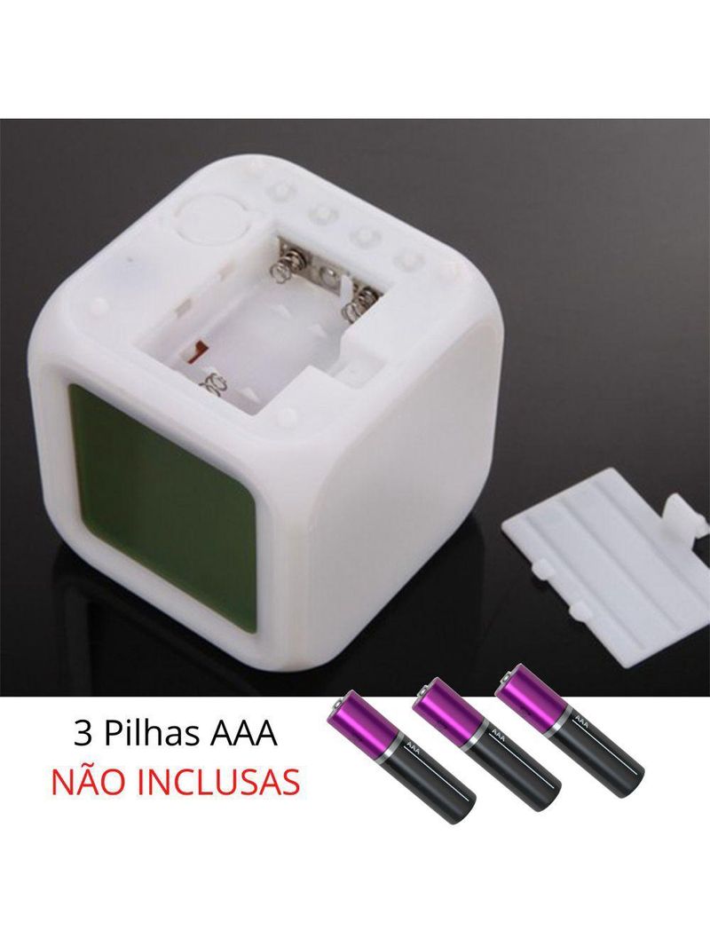 Relógio Cubo Digital Led Colorido Alarme Despertador De Cabeceira